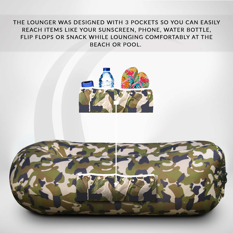 Mockins Inflatable Lounger Air Sofa with Pockets and Attached Travel